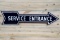 Service Entrance Arrow Double Sided Porcelain Sign TAC 9