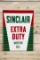 Sinclair Extra Duty Motor Oil Double Sided Porcelain Sign TAC 9.25 & 9