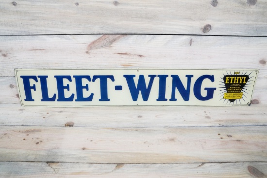 Fleet-Wing w/ Ethyl Logo Single Sided Tin Metal Tacker Sign TAC 8.75