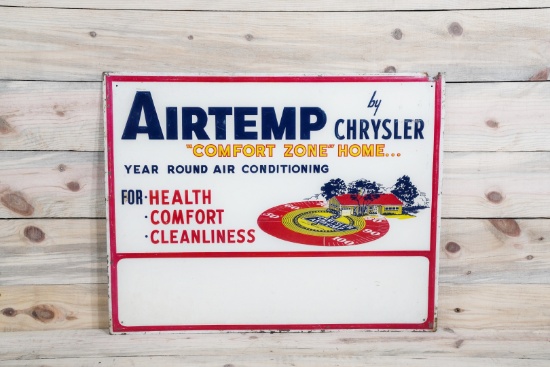 Chrysler Airtemp "Comfort Zone Home" Single Sided Embossed Metal Sign TAC 8
