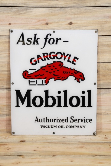 Ask for Gargoyle Mobil Authorized Service Single Sided Porcelain Sign TAC 9.5