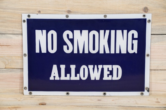 No Smoking Allowed Single Sided Porcelain Sign TAC 9