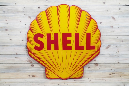 Shell Shark-Tooth Double Sided Porcelain Sign TAC 8.75 & 8.25