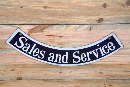 Sales & Service Double Sided Porcelain Sign TAC 8.9