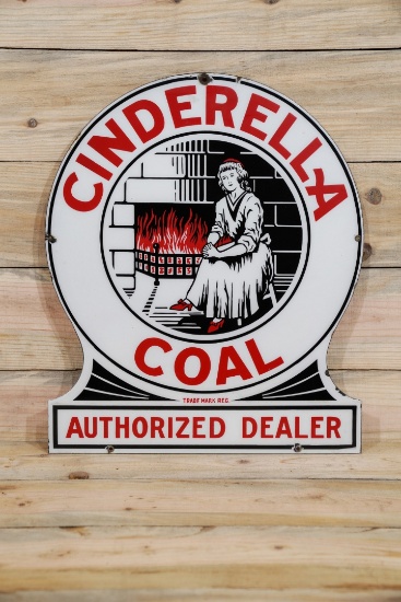 Cinderella Coal Authorized Dealer Single Sided Porcelain Sign TAC 9