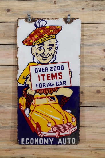 Mac Economy "Over 2000 Items For The Car" Double Sided Porcelain Sign TAC 7.5 & 6.75