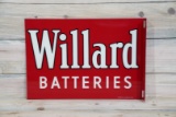1955 Willard Batteries Metal Flange Sign TAC 9.25