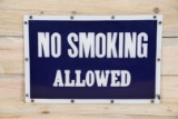 No Smoking Allowed Single Sided Porcelain Sign TAC 9