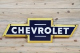 Chevrolet in Bowtie (Multi Color) Single Sided Porcelain Diecut Sign TAC 8.9