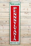 5' Sinclair Pennsylvania Motor Oil Single Sided Porcelain Vertical Sign TAC 9