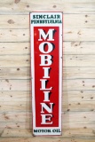 5' Sinclair Mobiline Motor Oil Single Sided Porcelain Vertical Sign TAC 8.25