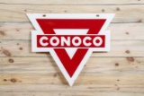 Conoco Double Sided Porcelain Medium Triangle Sign TAC 9.25