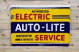 Auto-Lite Authorized Electric Service Double Sided Porcelain Sign TAC 9.5 & 9