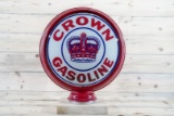 Crown Gasoline w/ Logo Gas Pump Globe & 16.5