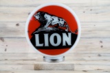 Lion w/ Rock Logo Gas Pump Globe & 13.5
