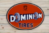 Dominion Tires w/ Logo DS Porcelain Oval Sign TAC 9.25