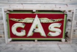 Flying A GAS w/ Chicken Wings Single Sided Porcelain Rolled Edge Original Neon Sign TAC 9