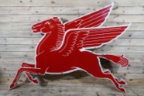 1957 Mobil Pegasus Cookie-Cutter Multi Piece Porcelain Sign TAC 9