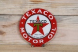 1930 Texaco Black-T Star Logo Motor Double Sided Porcelain Paddle Sign TAC 9