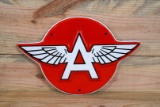 Flying A Embossed Single Sided Porcelain Diecut Pump Sign TAC 8.9