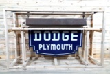 Dodge Plymouth Double Sided Porcelain Lighted Hood Diecut Signs TAC 8.5 & 8