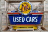 Chevrolet OK Used Cars Authorized Dealer Double Sided Porcelain Multi-Piece Neon Sign TAC 9.25/8.9