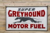 Super Greyhound Motor Fuel Double Sided Porcelain ID Sign & Metal Frame TAC 9