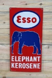 Esso Elephant Kerosene w/ Logo Single Sided Porcelain Sign TAC 9