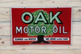 Oak Motor Oil w/ Logo Double Sided Porcelain Sign TAC 9.5 & 8.75