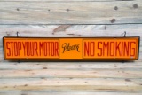 Shell Stop Your Motor No Smoking Please Double Sided Porcelain Sign TAC 9
