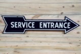 Service Entrance Arrow Double Sided Porcelain Sign TAC 9