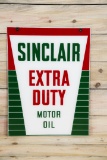 Sinclair Extra Duty Motor Oil Double Sided Porcelain Sign TAC 9.25 & 9
