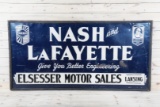 8' Nash & Lafayette Single Sided Wood Framed Metal Sign TAC 6.5