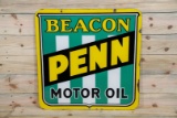 Beacon Penn Motor Oil Double Sided Porcelain Sign TAC 9 & 8.75