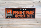 Penn-Drake Motor Oil Single Sided Tin Embossed Metal Sign TAC 8