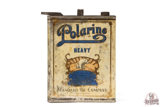 Standard Oil Polarine Heavy One Gallon Flat Metal Can