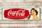 Coca-Cola Delicious & Refreshing w/ Lady Metal Sign TAC 9.25