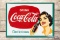 Australian Drink Coca-Cola Delicious w/ Lady Metal Sign TAC 9.5