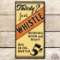 1939 Thirsty? Just Whistle 5¢ Metal Sign TAC 8.75