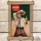 Drink Coca-Cola w/ Cowboy Cardboard Sign & Original Frame TAC 8.5