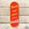Thanks Call Again For A Coca-Cola Porcelain Door Push Sign TAC 8.75