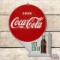 1955 Drink Coca-Cola Ice Cold Metal Flange Sign TAC 8.9