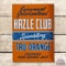 Hazel Club Sparkling Tru-Orange Metal Flange Sign TAC 9