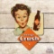 Orange-Crush Woman & Bottle Cardboard Sign TAC 7.25