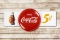 Drink Coca-Cola Porcelain Button on Porcelain Sleigh Sign TAC 9