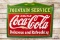 1935 Drink Coca-Cola Fountain Service Porcelain Sign TAC 8