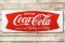 5' Drink Coca-Cola Fishtail Logo Porcelain Sleigh Sign TAC 9