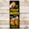 1953 Call for Phillips Morris Cigarettes w/ Bell Hop Metal Sign TAC 8.9