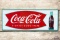 NOS Coca-Cola Fishtail & Bottle Metal Sign TAC 9.75