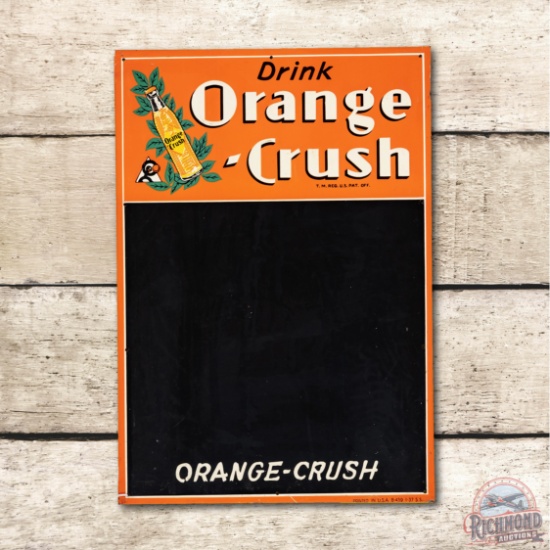 1937 Drink Orange-Crush Metal Menu Board Sign TAC 9